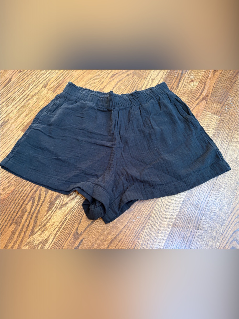 GAP Black High-Waist Gauze Shorts